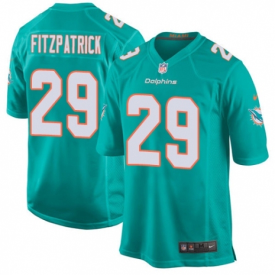 Men's Nike Miami Dolphins 29 Minkah Fitzpatrick Game Aqua Green Team Color NFL Jersey