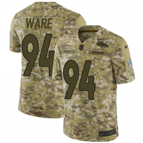 Youth Nike Denver Broncos 94 DeMarcus Ware Limited Camo 2018 Salute to Service NFL Jersey