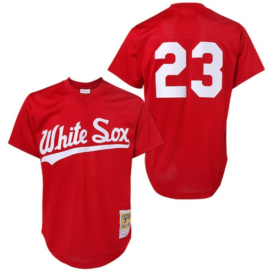 Men's Mitchell and Ness 1990 Chicago White Sox 23 Robin Ventura Authentic Red Throwback MLB Jersey