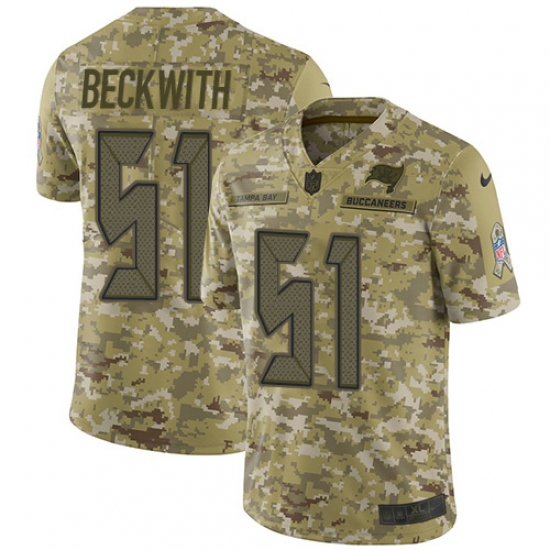 Men's Nike Tampa Bay Buccaneers 51 Kendell Beckwith Limited Camo 2018 Salute to Service NFL Jersey