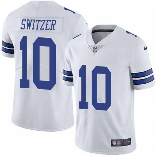 Men's Nike Dallas Cowboys 10 Ryan Switzer White Vapor Untouchable Limited Player NFL Jersey