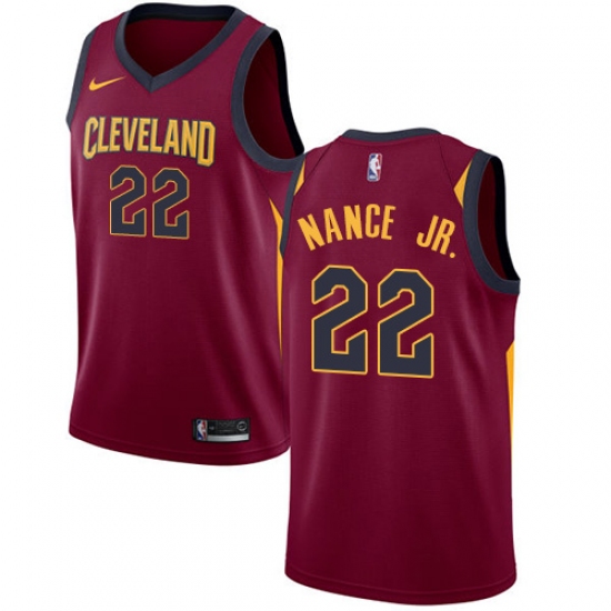 Men's Nike Cleveland Cavaliers 22 Larry Nance Jr. Swingman Maroon NBA Jersey - Icon Edition