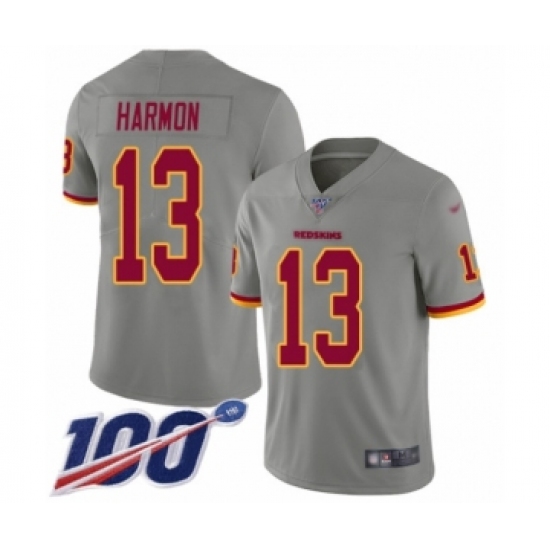 Youth Washington Redskins 13 Kelvin Harmon Limited Gray Inverted Legend 100th Season Football Jersey