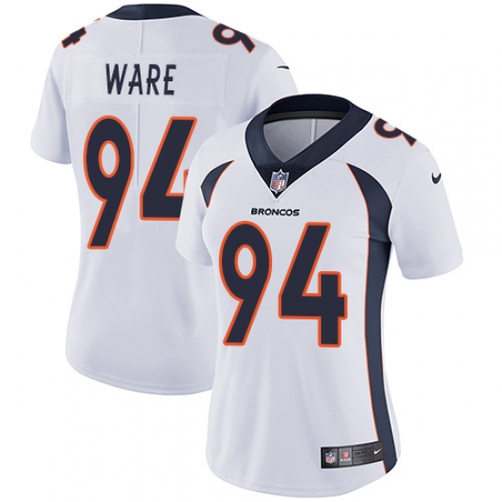 Women's Nike Denver Broncos 94 DeMarcus Ware Elite White NFL Jersey