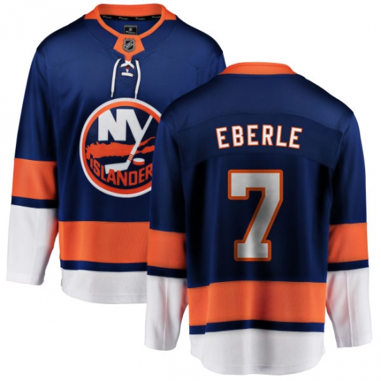 Men's New York Islanders 7 Jordan Eberle Fanatics Branded Royal Blue Home Breakaway NHL Jersey
