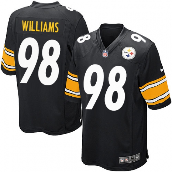 Men's Nike Pittsburgh Steelers 98 Vince Williams Game Black Team Color NFL Jersey