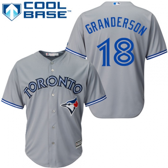 Youth Majestic Toronto Blue Jays 18 Curtis Granderson Authentic Grey Road MLB Jersey