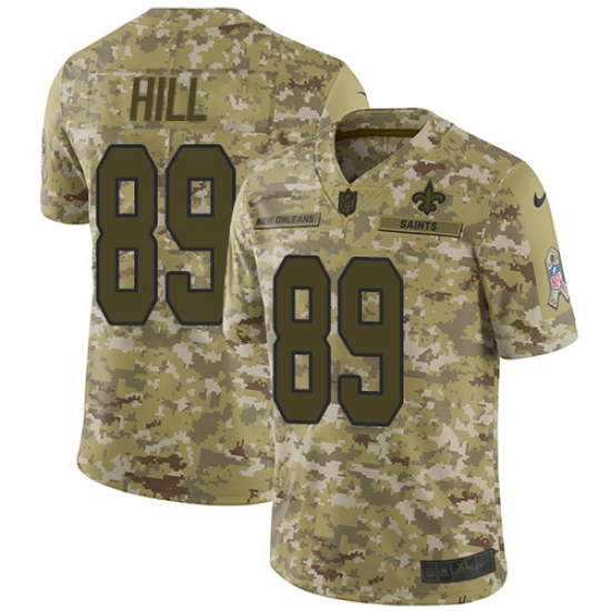 Youth Nike New Orleans Saints 89 Josh Hill Limited Camo 2018 Salute to Service NFL Jersey