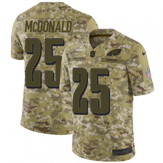 Men's Nike Philadelphia Eagles 25 Tommy McDonald Limited Camo 2018 Salute to Service NFL Jersey