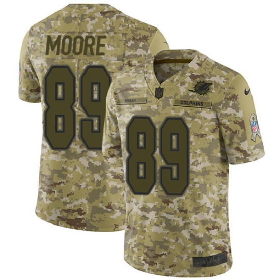 Youth Nike Miami Dolphins 89 Nat Moore Limited Camo 2018 Salute to Service NFL Jersey