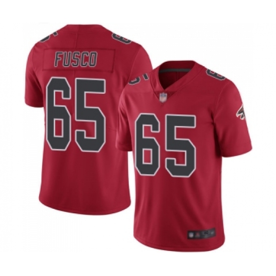 Men's Atlanta Falcons 65 Brandon Fusco Limited Red Rush Vapor Untouchable Football Jersey