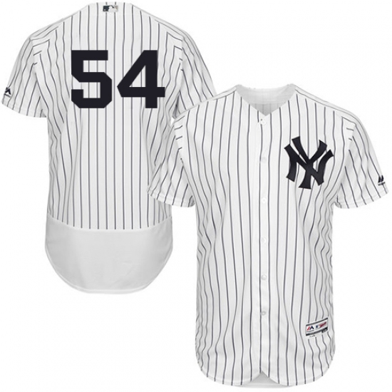 Men's Majestic New York Yankees 54 Aroldis Chapman White Home Flex Base Authentic Collection MLB Jersey