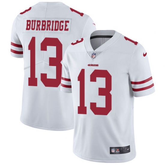 Men's Nike San Francisco 49ers 13 Aaron Burbridge White Vapor Untouchable Limited Player NFL Jersey