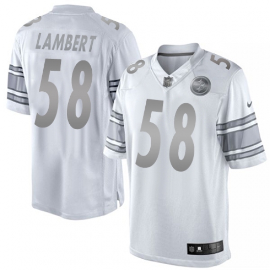 Men's Nike Pittsburgh Steelers 58 Jack Lambert Limited White Platinum NFL Jersey