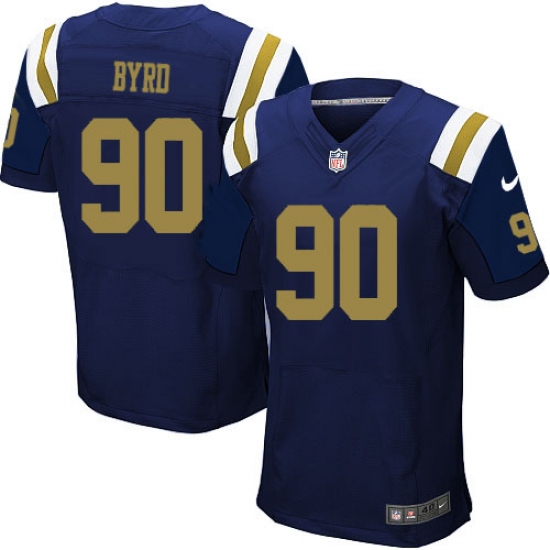 Men's Nike New York Jets 90 Dennis Byrd Elite Navy Blue Alternate NFL Jersey