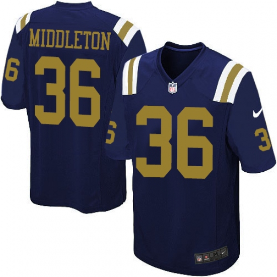 Men's Nike New York Jets 36 Doug Middleton Limited Navy Blue Alternate NFL Jersey