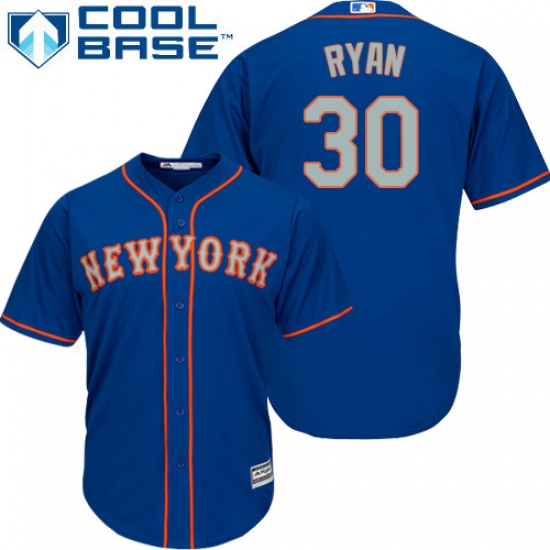 Youth Majestic New York Mets 30 Nolan Ryan Authentic Royal Blue Alternate Road Cool Base MLB Jersey