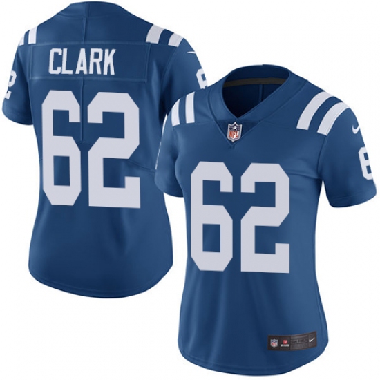 Women's Nike Indianapolis Colts 62 Le'Raven Clark Royal Blue Team Color Vapor Untouchable Limited Player NFL Jersey