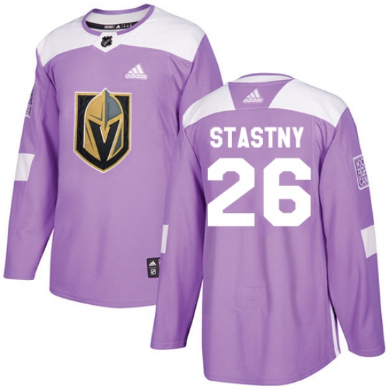 Men's Adidas Vegas Golden Knights 26 Paul Stastny Authentic Purple Fights Cancer Practice NHL Jersey