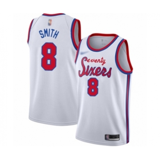 Women's Philadelphia 76ers 8 Zhaire Smith Swingman White Hardwood Classics Basketball Jersey