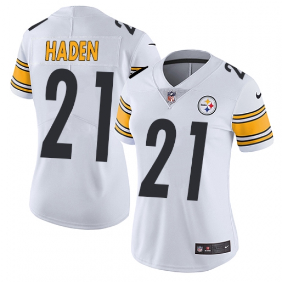 Women's Nike Pittsburgh Steelers 21 Joe Haden White Vapor Untouchable Limited Player NFL Jersey