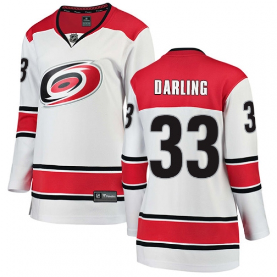 Women's Carolina Hurricanes 33 Scott Darling Authentic White Away Fanatics Branded Breakaway NHL Jersey