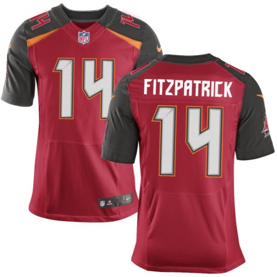 Men's Nike Tampa Bay Buccaneers 14 Ryan Fitzpatrick Elite Red Team Color NFL Jersey