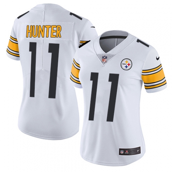 Women's Nike Pittsburgh Steelers 11 Justin Hunter White Vapor Untouchable Limited Player NFL Jersey