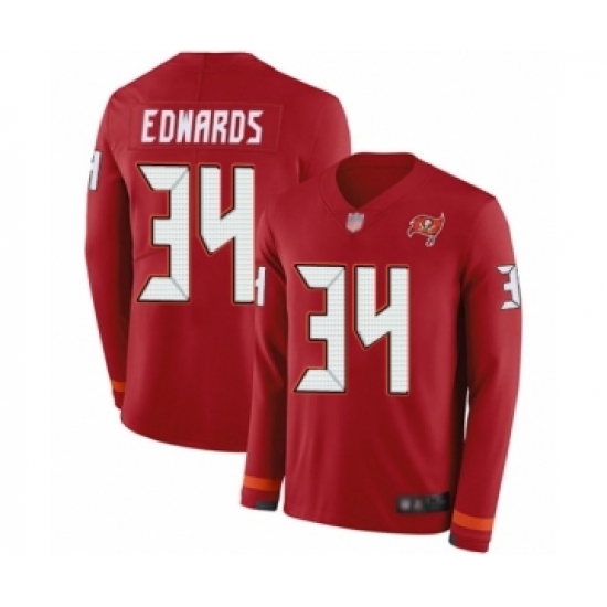 Youth Tampa Bay Buccaneers 34 Mike Edwards Limited Red Therma Long Sleeve Football Jersey