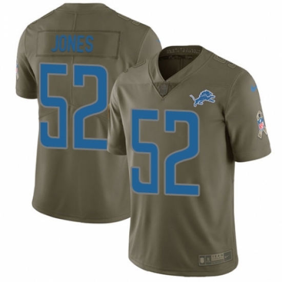 Youth Nike Detroit Lions 52 Christian Jones Limited Olive 2017 Salute to Service NFL Jersey