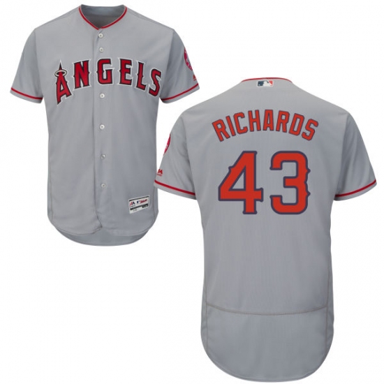 Men's Majestic Los Angeles Angels of Anaheim 43 Garrett Richards Grey Road Flex Base Authentic Collection MLB Jersey