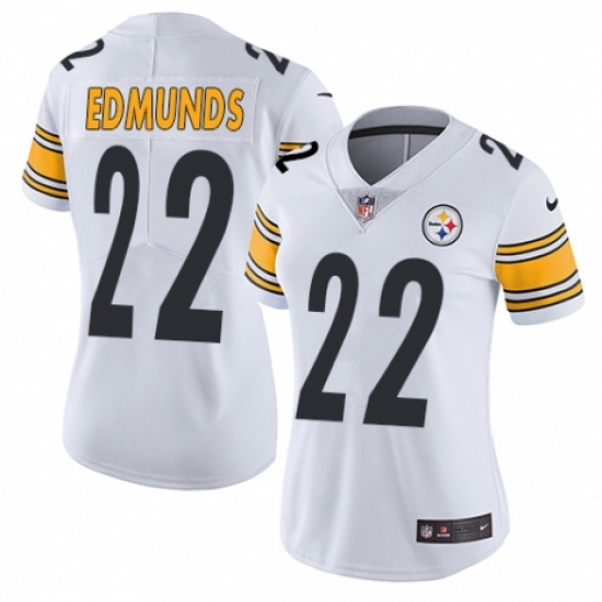 Women's Nike Pittsburgh Steelers 22 Terrell Edmunds White Vapor Untouchable Limited Player NFL Jersey