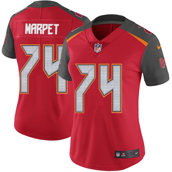 Women's Nike Tampa Bay Buccaneers 74 Ali Marpet Elite Red Team Color NFL Jersey