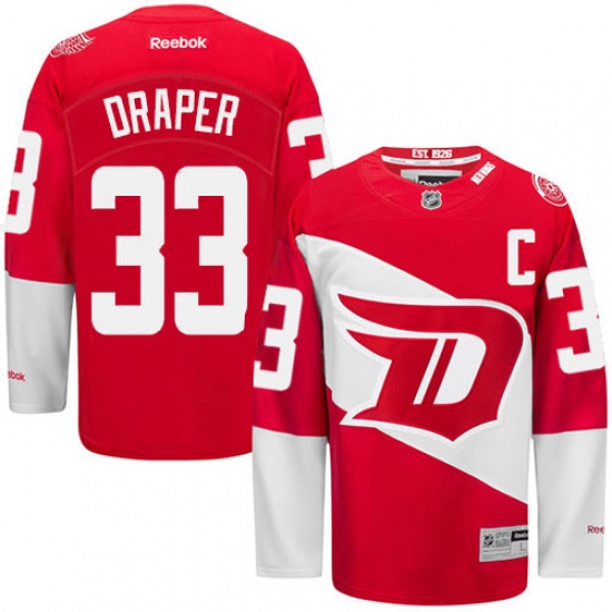 Men's Reebok Detroit Red Wings 33 Kris Draper Authentic Red 2016 Stadium Series NHL Jersey