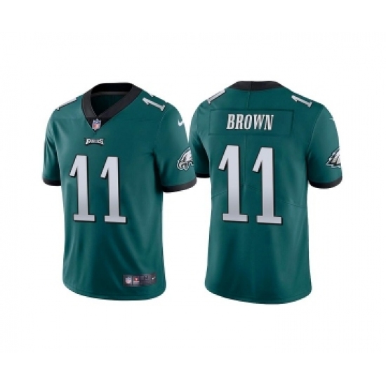 Youth Philadelphia Eagles 11 A. J. Brown Green Vapor Untouchable Limited Stitched Football Jersey