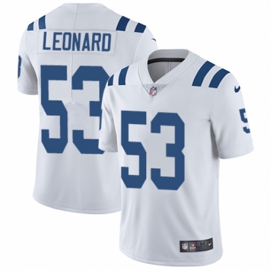 Youth Nike Indianapolis Colts 53 Darius Leonard White Vapor Untouchable Limited Player NFL Jersey