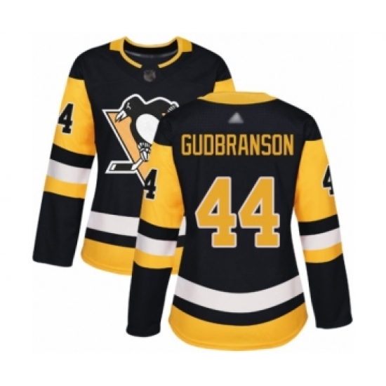 Women's Pittsburgh Penguins 44 Erik Gudbranson Authentic Black Home Hockey Jersey