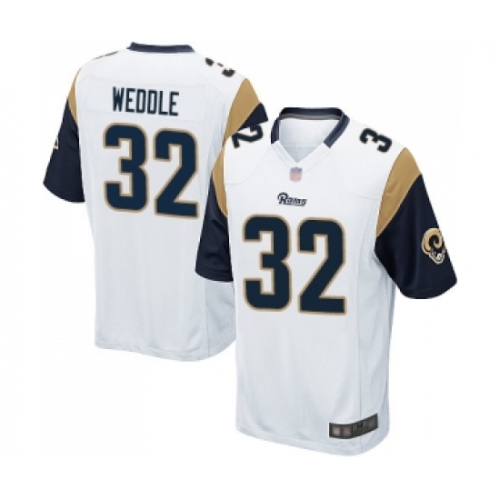 Men's Los Angeles Rams 32 Eric Weddle Game White Football Jersey