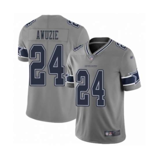 Men's Dallas Cowboys 24 Chidobe Awuzie Limited Gray Inverted Legend Football Jersey