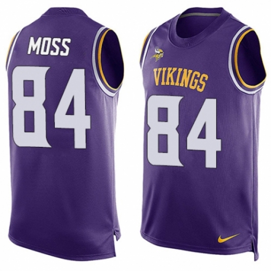Men's Nike Minnesota Vikings 84 Randy Moss Limited Purple Player Name & Number Tank Top NFL Jersey