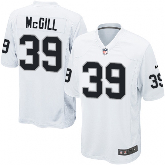 Men's Nike Oakland Raiders 39 Keith McGill Game White NFL Jersey