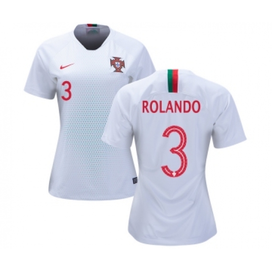 Women's Portugal 3 Rolando Away Soccer Country Jersey