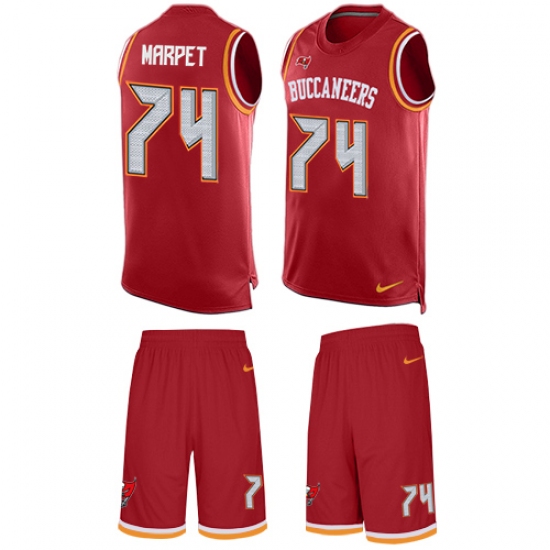 Men's Nike Tampa Bay Buccaneers 74 Ali Marpet Limited Red Tank Top Suit NFL Jersey