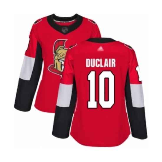 Women's Ottawa Senators 10 Anthony Duclair Authentic Red Home Hockey Jersey