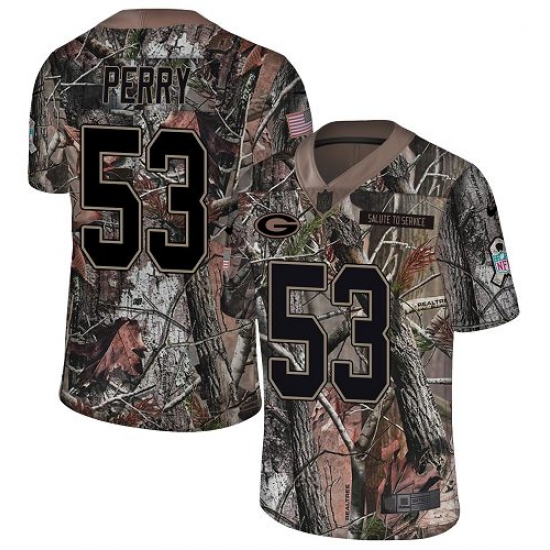 Youth Nike Green Bay Packers 53 Nick Perry Limited Camo Rush Realtree NFL Jersey