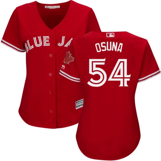 Women's Majestic Toronto Blue Jays 54 Roberto Osuna Authentic Scarlet Alternate MLB Jersey