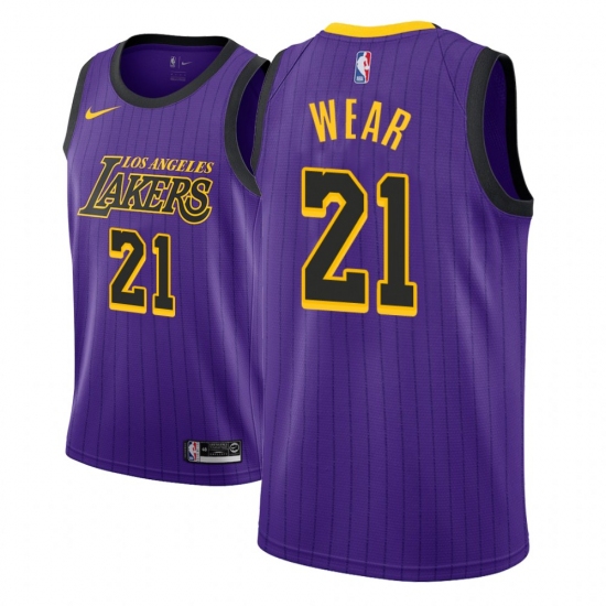 Men NBA 2018-19 Los Angeles Lakers 21 Travis Wear City Edition Purple Jersey