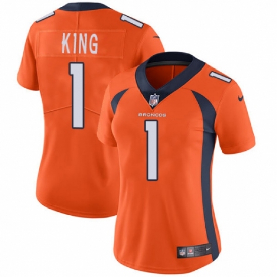 Women's Nike Denver Broncos 1 Marquette King Orange Team Color Vapor Untouchable Elite Player NFL Jersey