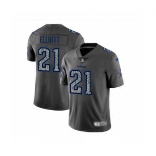 Men's Dallas Cowboys 21 Ezekiel Elliott Limited Gray Static Fashion Limited Football Jerseys