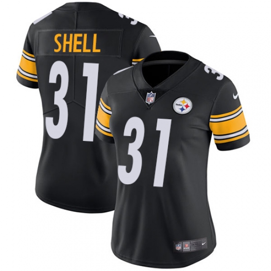 Women's Nike Pittsburgh Steelers 31 Donnie Shell Black Team Color Vapor Untouchable Limited Player NFL Jersey